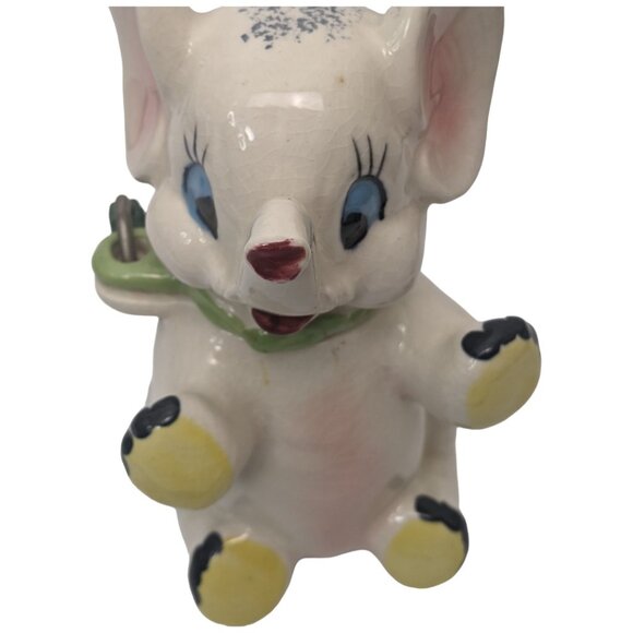 Ever Brite Elephant Bank Anthropomorphic Ceramic Coin Vintage Kitsch Japan - Picture 12 of 15